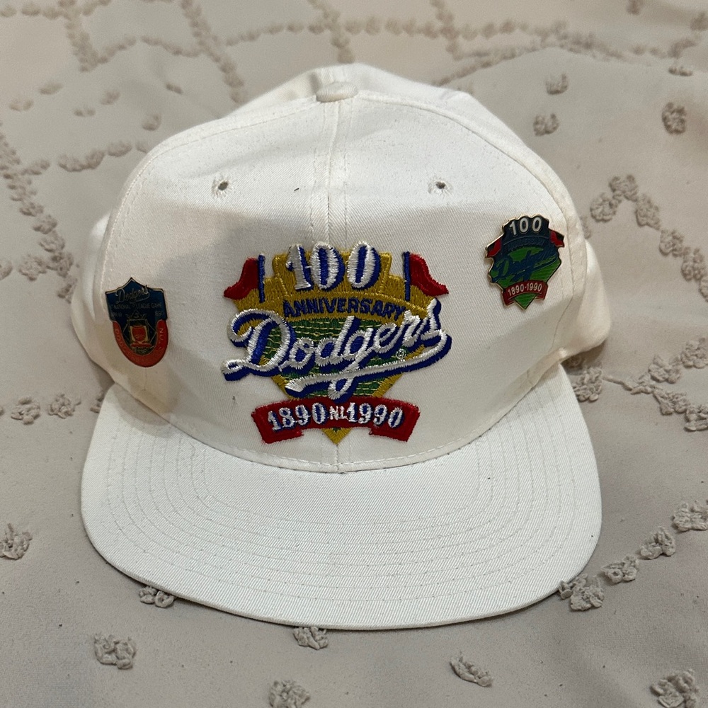 White Dodgers 100th Anniversary Cap